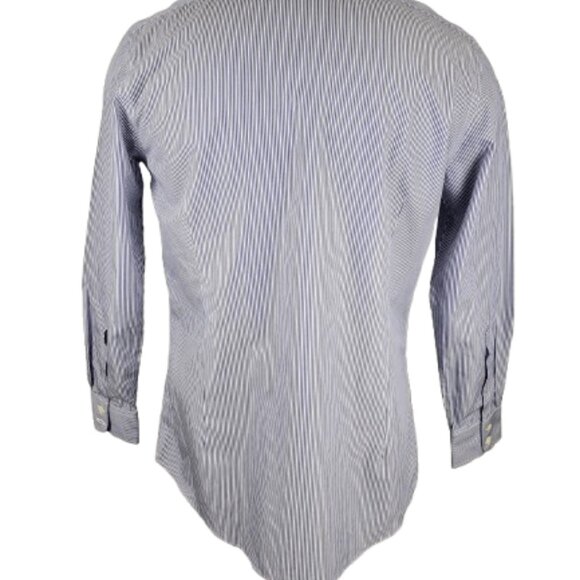 Charles Tyrwhitt men's blue and white stripe shirt size 16/34" - Picture 2 of 3